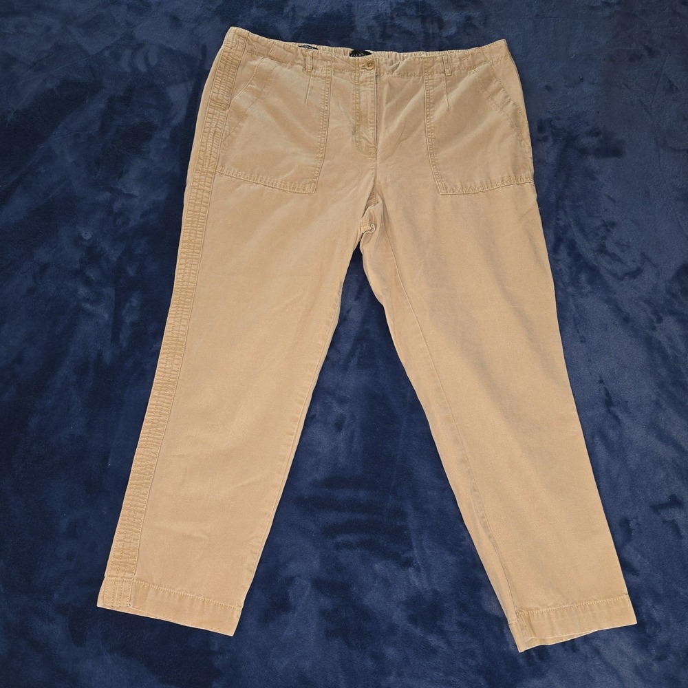Talbots Supersoft Utility Cargo Pants Womens Size‎ 16W Beige Khaki